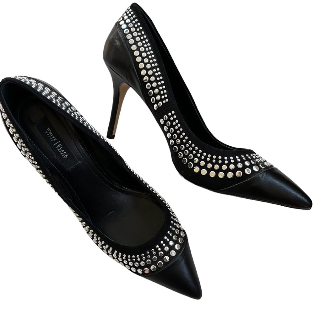 EUC White House Black Market studded leather heels